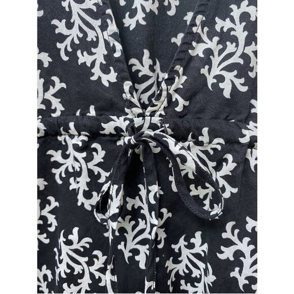 LANDS END Tunic Top XL Womens Beach Coverup Cotton Black White Cotton - Picture 4 of 11
